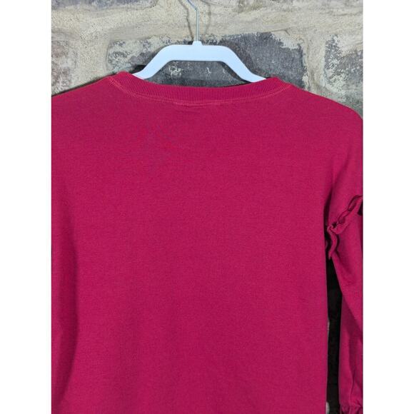 Lucky Brand Sweatshirt Ruffle Pink Black Embroidered Girl's Size Large Cute - Picture 7 of 12